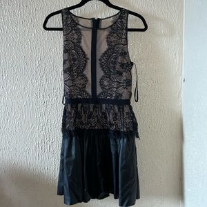 BCBG Maxazaria black embroidered dress